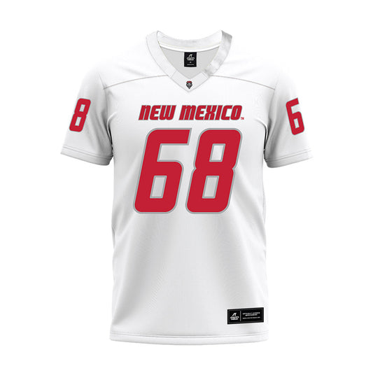 New Mexico - NCAA Football : Tyler Lawrence - White Premium Football Jersey-0