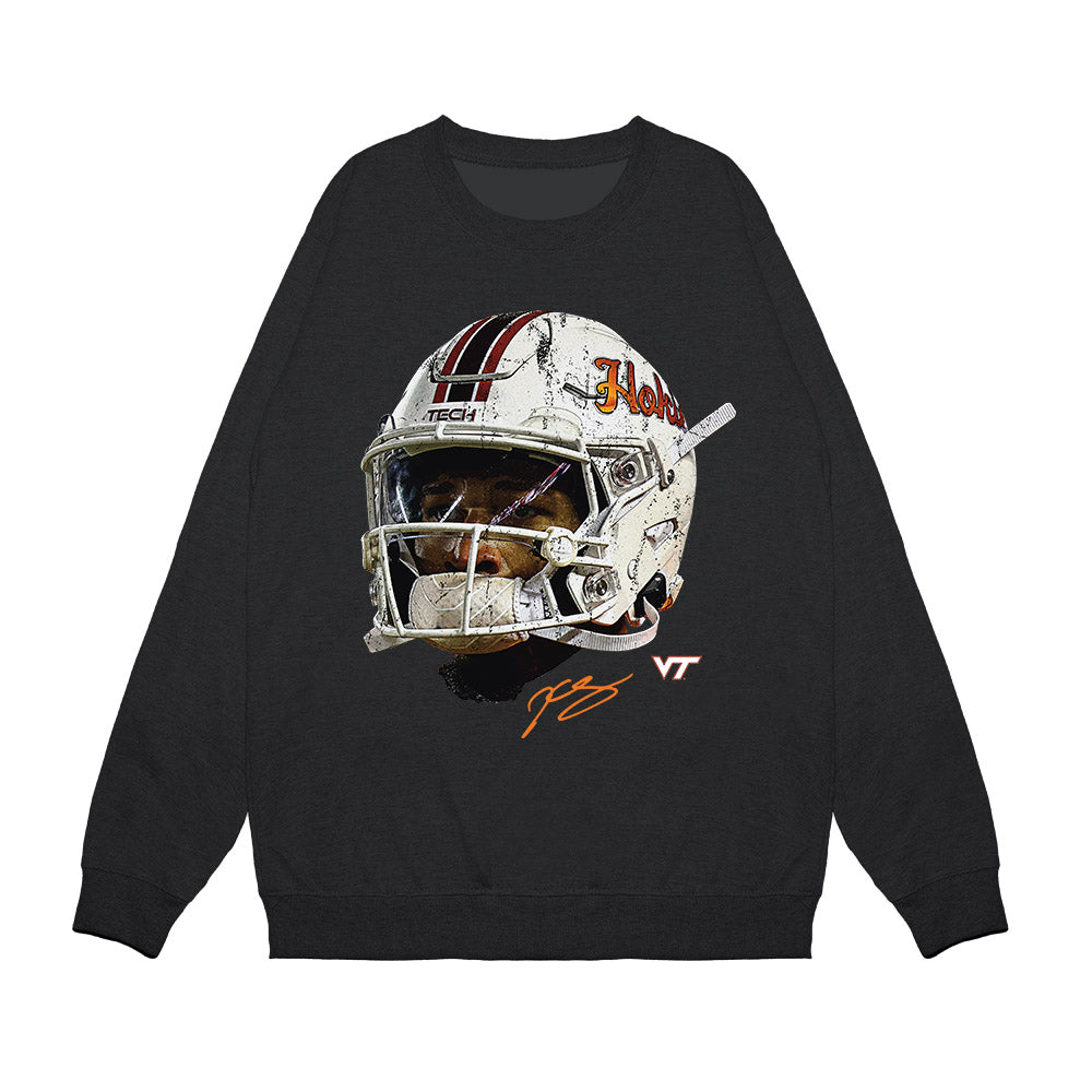 Virginia Tech - NCAA Football : Kyron Drones - Game Face Premium Crewneck Sweatshirt-0