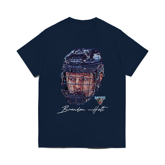 Maine - NCAA Men's Ice Hockey : Brandon Holt - Game Face Comfort Colors T-Shirt-0