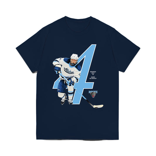 Maine - NCAA Men's Ice Hockey : Brandon Holt - Breakthrough Comfort Colors T-Shirt-0