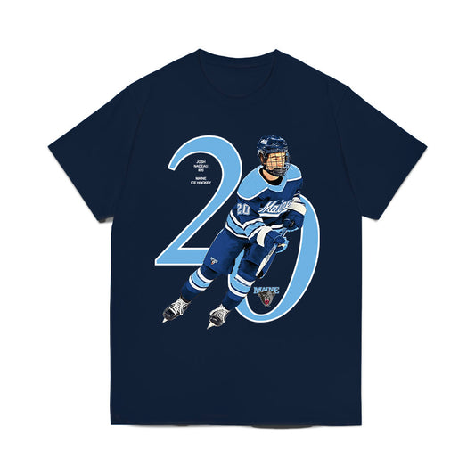 Maine - NCAA Men's Ice Hockey : Joshua Nadeau - Breakthrough Comfort Colors T-Shirt-0