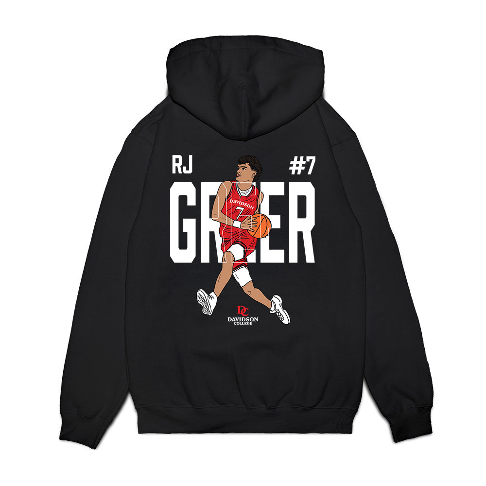 Davidson - NCAA Men's Basketball : RJ Greer - Graphic Tee Premium Hooded Sweatshirt-1