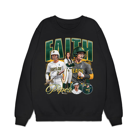 Baylor - NCAA Softball : Faith Piper - Collage Premium Crewneck Sweatshirt-0