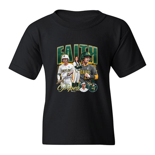 Baylor - NCAA Softball : Faith Piper - Collage Youth T-Shirt-0