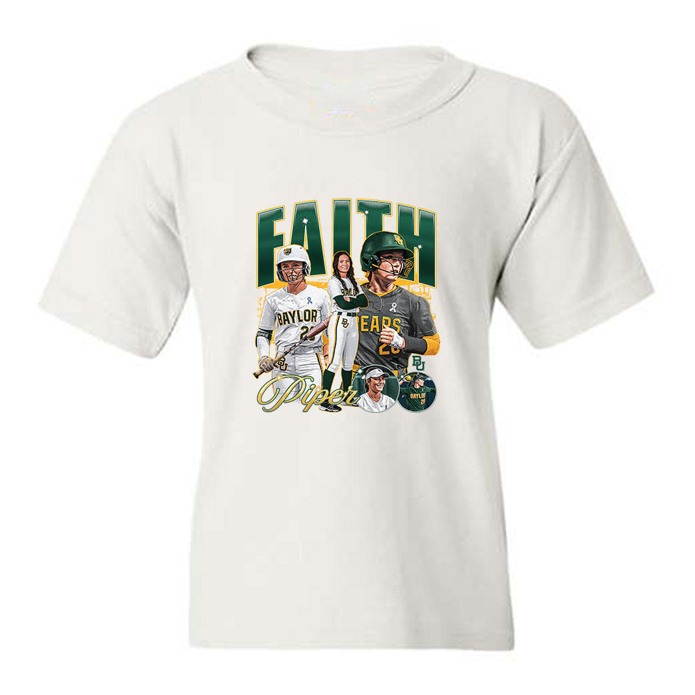 Baylor - NCAA Softball : Faith Piper - Collage Youth T-Shirt-0