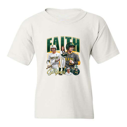 Baylor - NCAA Softball : Faith Piper - Collage Youth T-Shirt-0