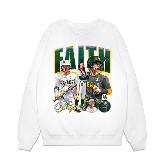 Baylor - NCAA Softball : Faith Piper - Collage Premium Crewneck Sweatshirt-0