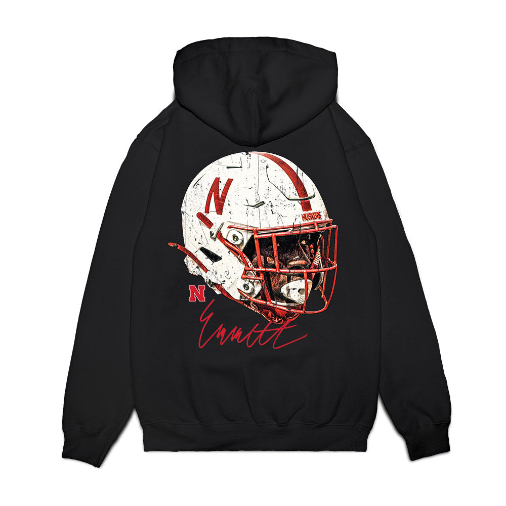 Nebraska - NCAA Football : Emmett Johnson - Game Face Premium Hooded Sweatshirt-1