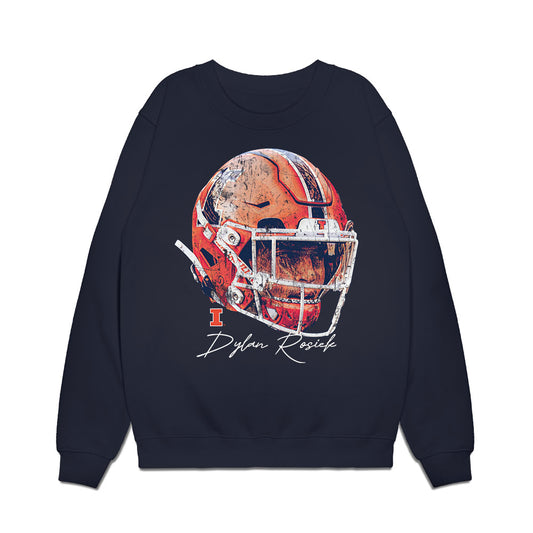 Illinois - NCAA Football : Dylan Rosiek - Game Face Premium Crewneck Sweatshirt-0