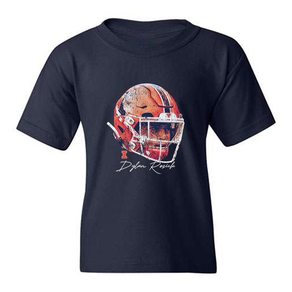 Illinois - NCAA Football : Dylan Rosiek - Game Face Youth T-Shirt-0