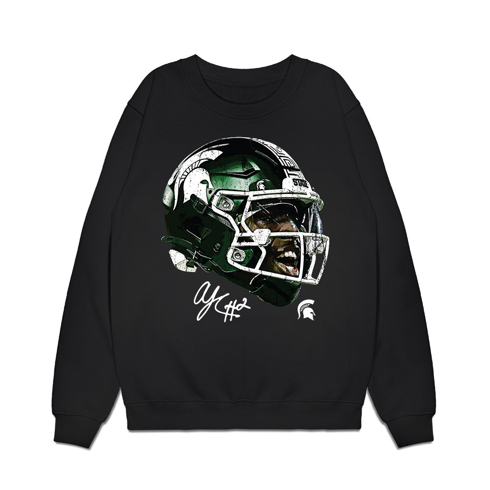 Michigan State - NCAA Football : Aidan Chiles - Game Face Premium Crewneck Sweatshirt-0