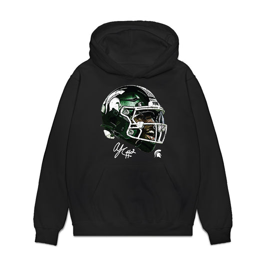 Michigan State - NCAA Football : Aidan Chiles - Game Face Premium Hooded Sweatshirt-0