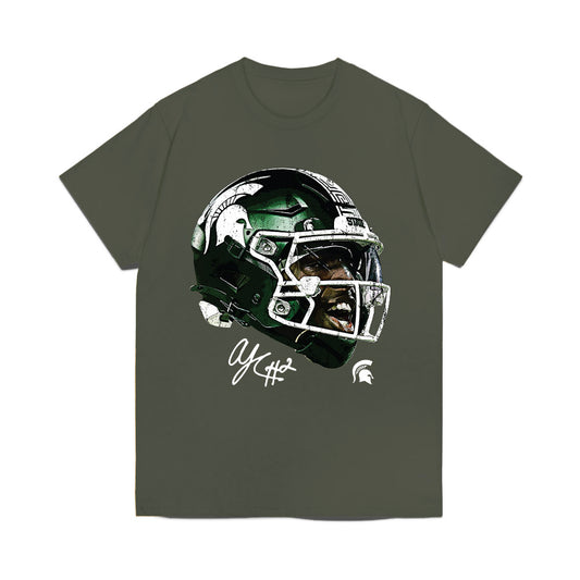 Michigan State - NCAA Football : Aidan Chiles - Game Face Comfort Colors T-Shirt-0