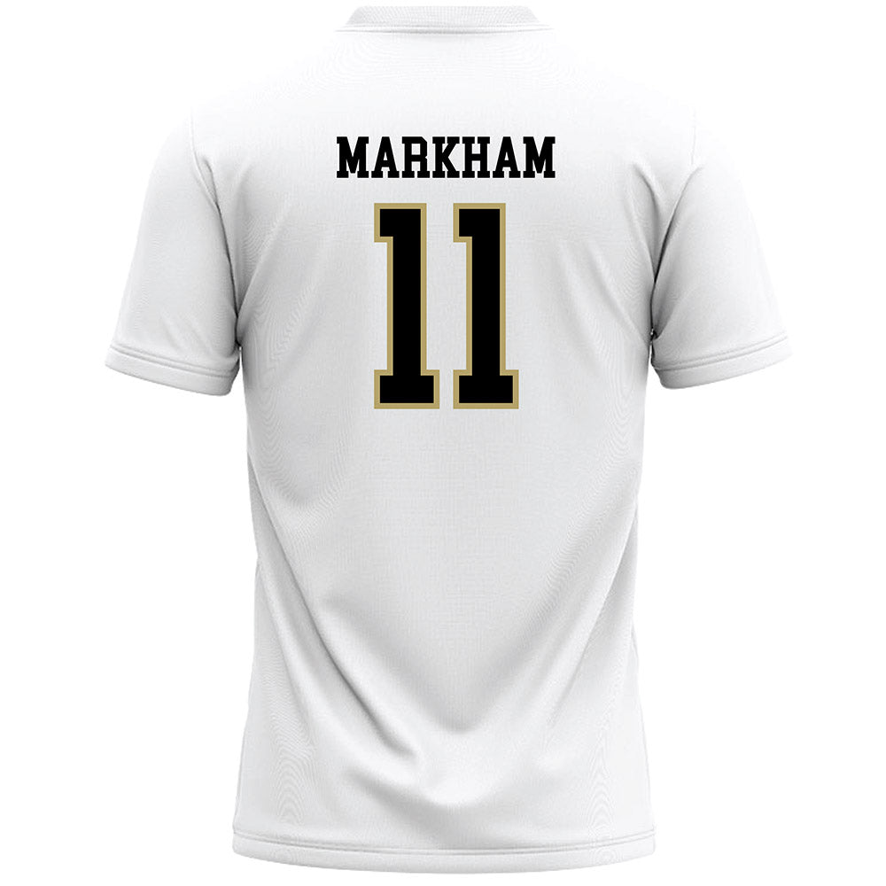 Ferrum - NCAA Women's Lacrosse : Faith Markham - White Lacrosse Jersey -1