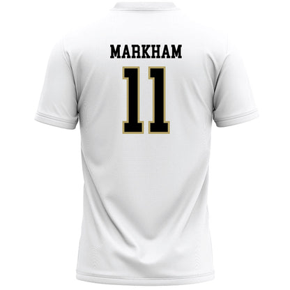 Ferrum - NCAA Women's Lacrosse : Faith Markham - White Lacrosse Jersey -1