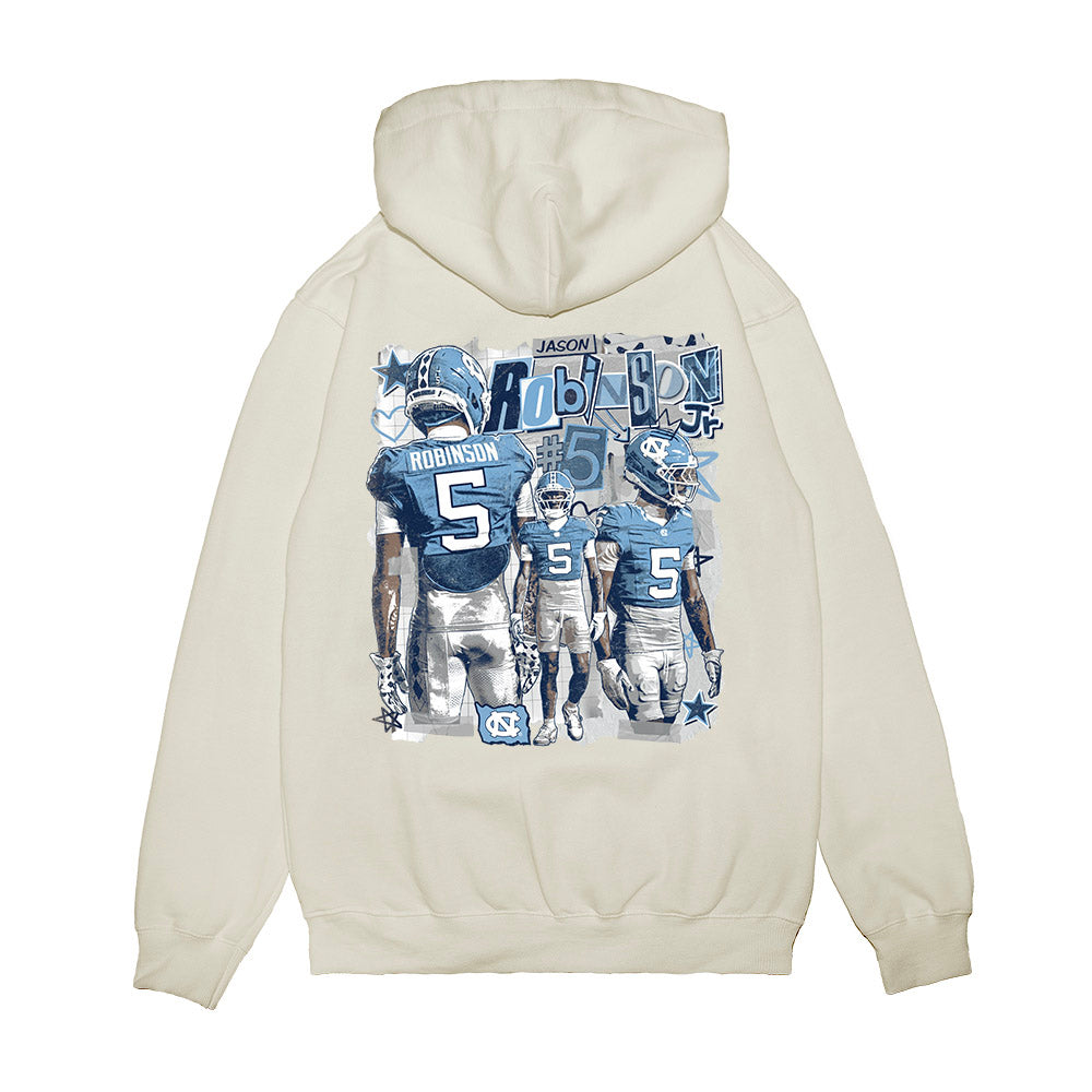 UNC - NCAA Football : Jason Robinson Jr - Collage Premium Hooded Sweatshirt-1