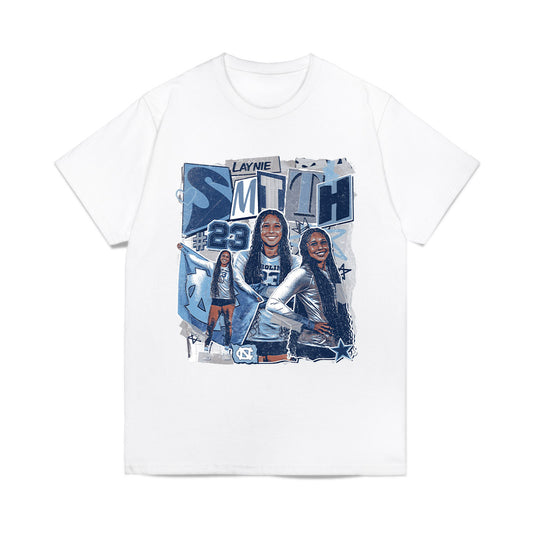 UNC - NCAA Women's Volleyball : Laynie Smith - Collage Comfort Colors T-Shirt-0