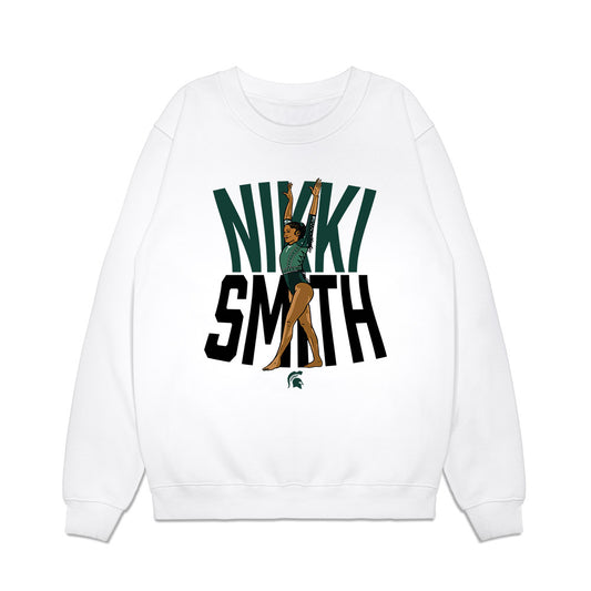 Michigan State - NCAA Women's Gymnastics : Nikki Smith - Caricature Premium Crewneck Sweatshirt-0