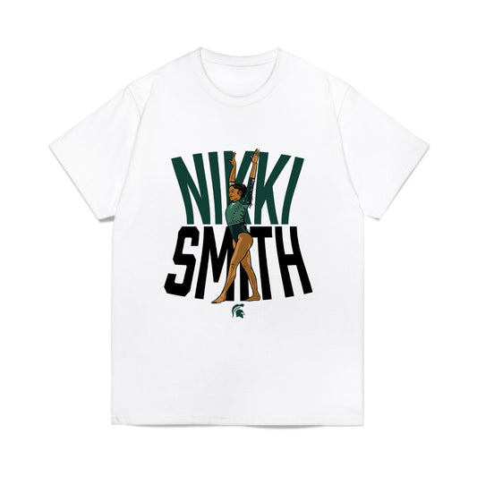 Michigan State - NCAA Women's Gymnastics : Nikki Smith - Caricature Comfort Colors T-Shirt-0
