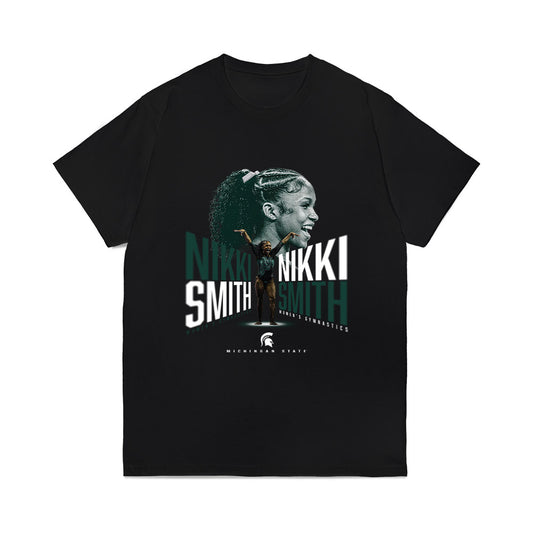 Michigan State - NCAA Women's Gymnastics : Nikki Smith - Collage Comfort Colors T-Shirt-0