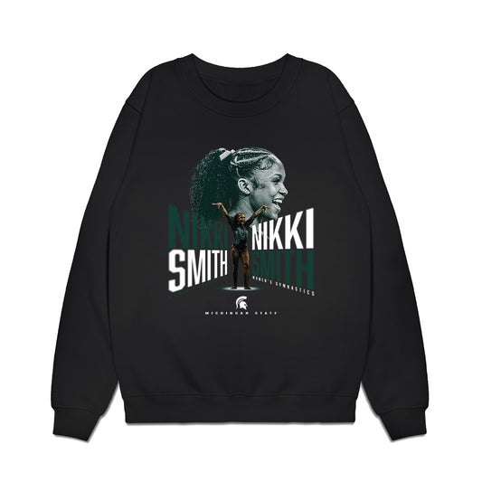 Michigan State - NCAA Women's Gymnastics : Nikki Smith - Collage Premium Crewneck Sweatshirt-0