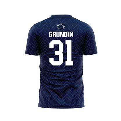 Penn State - NCAA Men's Soccer : Fredrick Grundin - Navy Soccer Jersey-1