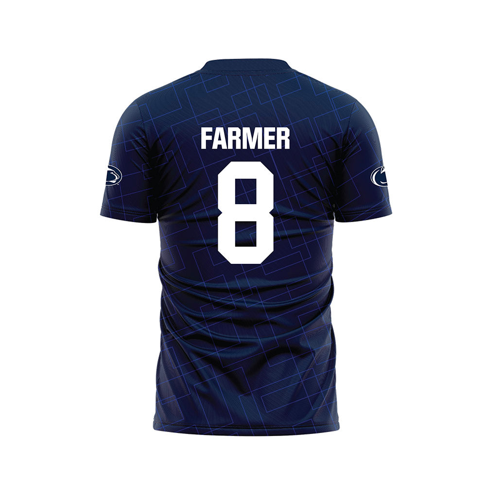 Penn State - NCAA Women's Soccer : Jolie Farmer - Navy Soccer Jersey-1