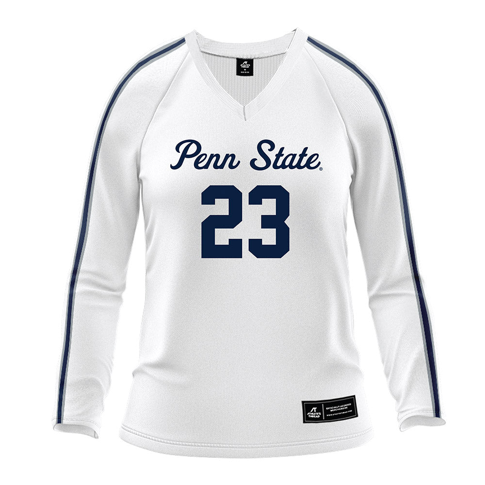 Penn State - NCAA Women's Volleyball : Catherine Burke - White Volleyball Jersey-0