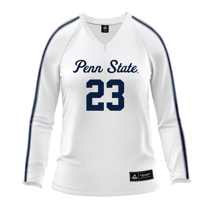 Penn State - NCAA Women's Volleyball : Catherine Burke - White Volleyball Jersey-0
