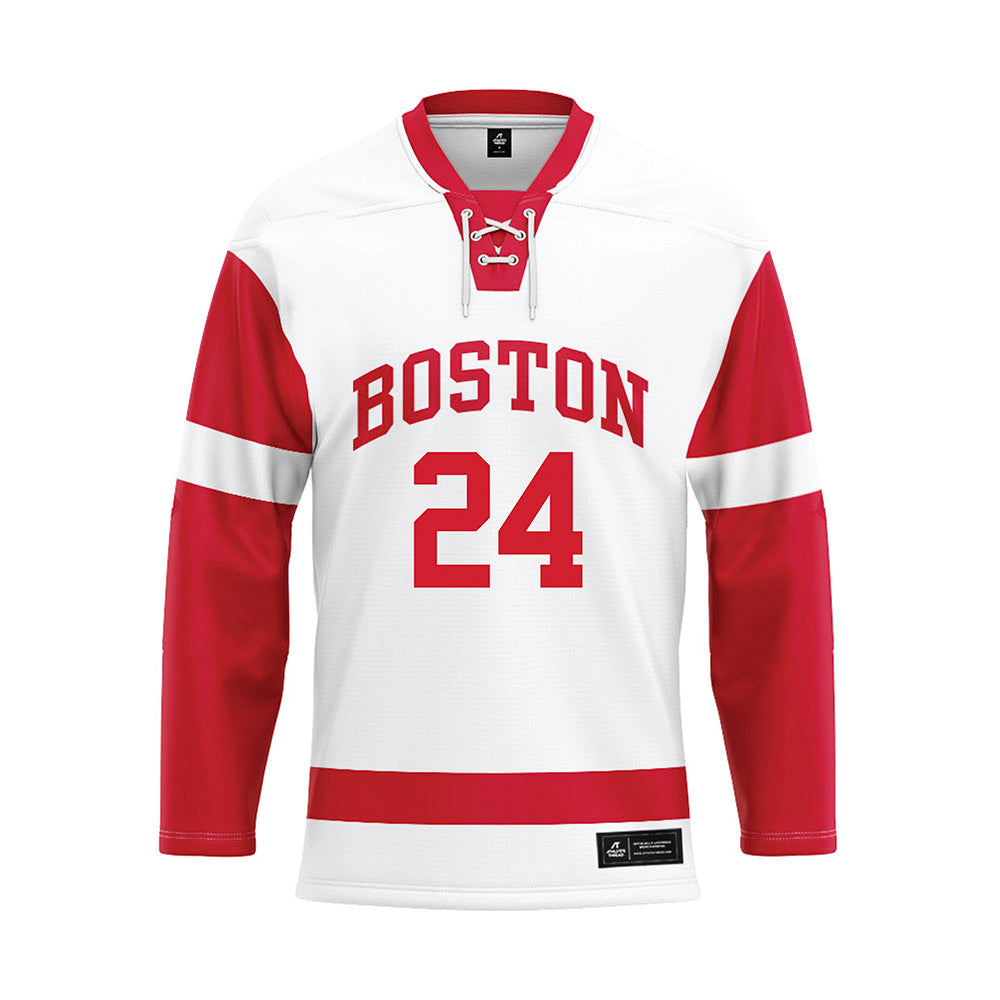 BU - NCAA Women's Ice Hockey : maeve kelly - White Hockey Jersey-0