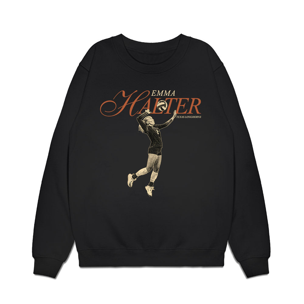 Texas - NCAA Women's Volleyball : Emma Halter - Legacy Premium Crewneck Sweatshirt-0