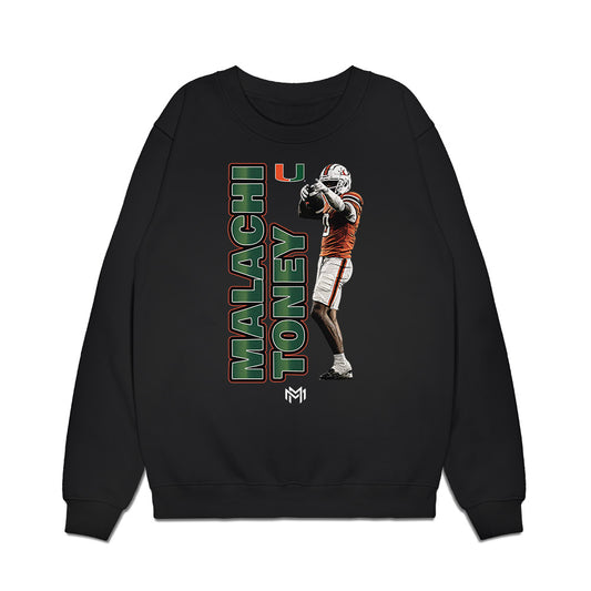 Miami - NCAA Football : Malachi Toney - Graphic Tee Premium Crewneck Sweatshirt-0