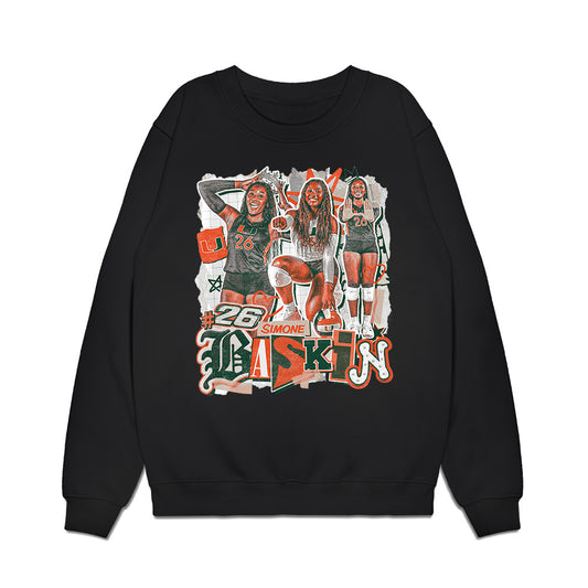 Miami - NCAA Women's Volleyball : Simone Baskin - Collage Premium Crewneck Sweatshirt-0