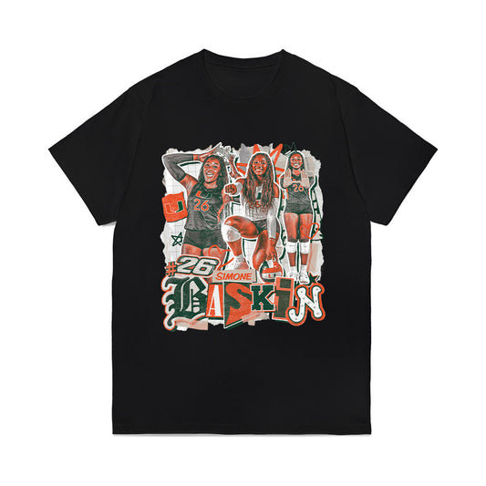 Miami - NCAA Women's Volleyball : Simone Baskin - Collage Comfort Colors T-Shirt-0