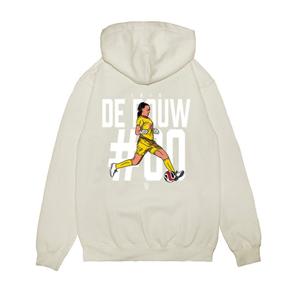 St. Johns - NCAA Women's Soccer : Iris de Rouw - Caricature Premium Hooded Sweatshirt-1
