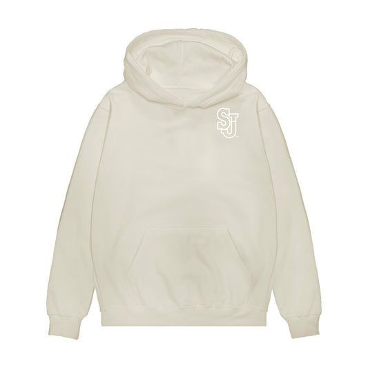 St. Johns - NCAA Women's Soccer : Iris de Rouw - Caricature Premium Hooded Sweatshirt-0