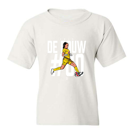St. Johns - NCAA Women's Soccer : Iris de Rouw - Caricature Youth T-Shirt-0