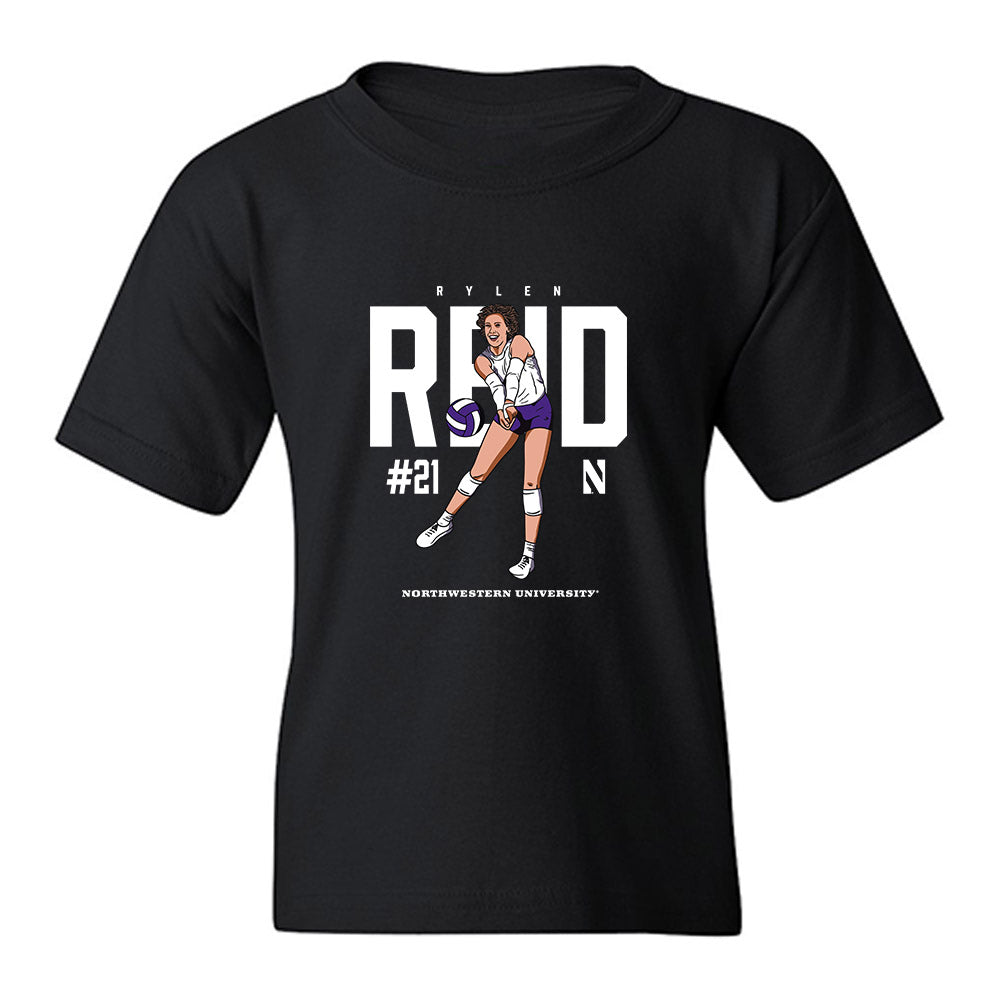 Northwestern - NCAA Women's Volleyball : Rylen Reid - Caricature Youth T-Shirt-0