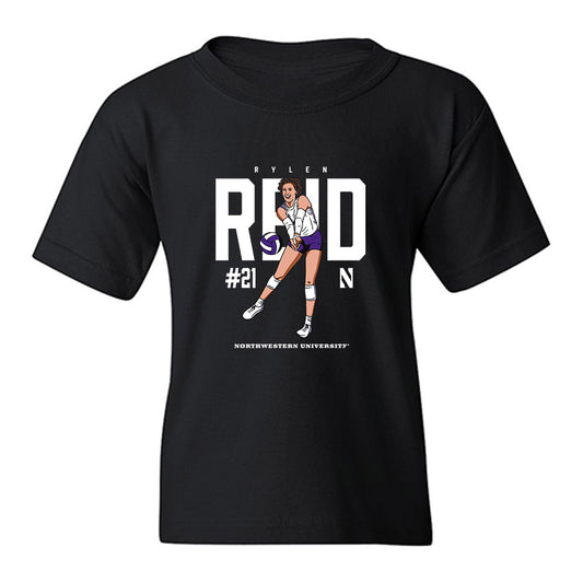 Northwestern - NCAA Women's Volleyball : Rylen Reid - Caricature Youth T-Shirt-0