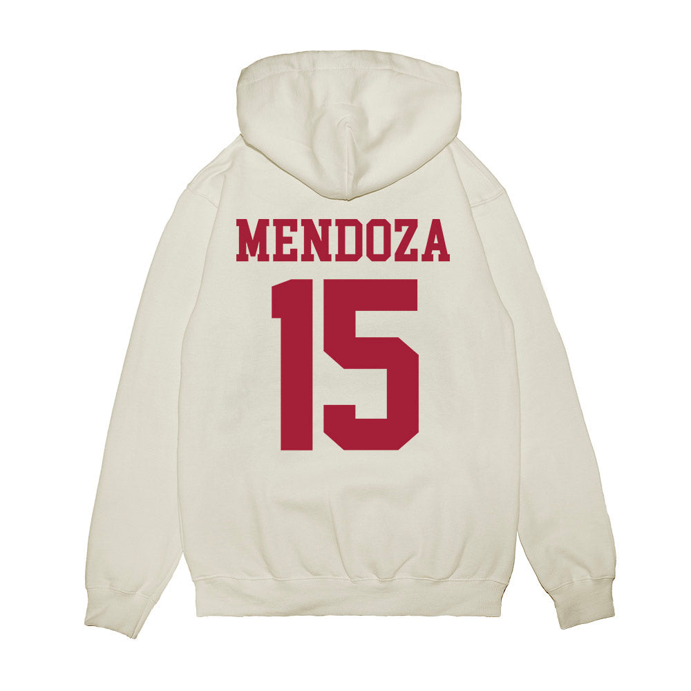Indiana - NCAA Football : Fernando Mendoza - Heisman Finalist Premium Hooded Sweatshirt-1