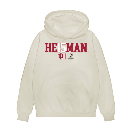 Indiana - NCAA Football : Fernando Mendoza - Heisman Finalist Premium Hooded Sweatshirt-0