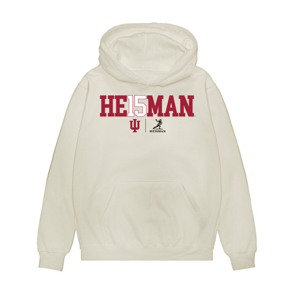 Indiana - NCAA Football : Fernando Mendoza - Heisman Winner Premium Hooded Sweatshirt-0