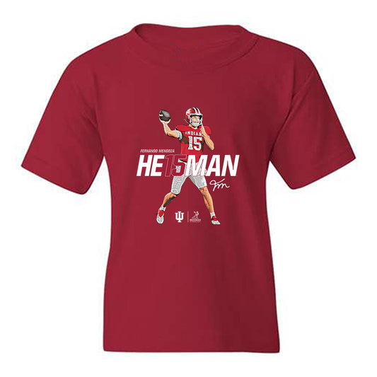 Indiana - NCAA Football : Fernando Mendoza - Heisman Finalist Youth T-Shirt-0