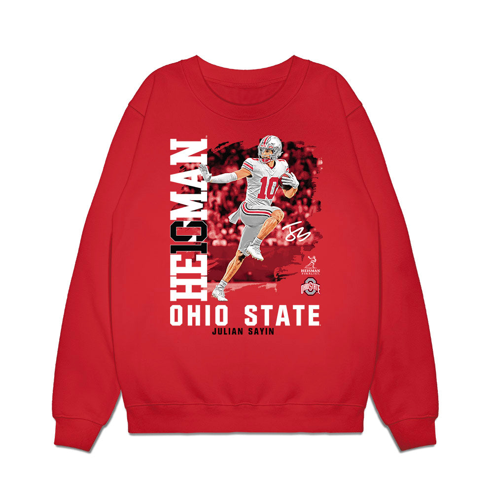 Ohio State - NCAA Football : Julian Sayin - Heisman Finalist Premium Crewneck Sweatshirt-0
