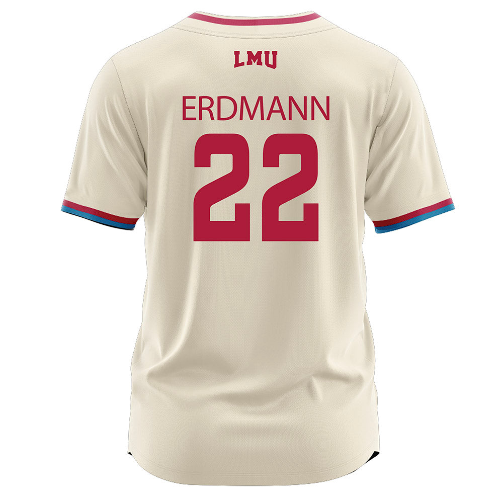 LMU - NCAA Baseball : Eric Erdmann - White Jersey-1