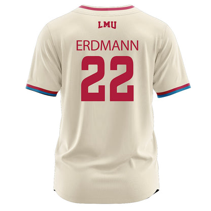 LMU - NCAA Baseball : Eric Erdmann - White Jersey-1