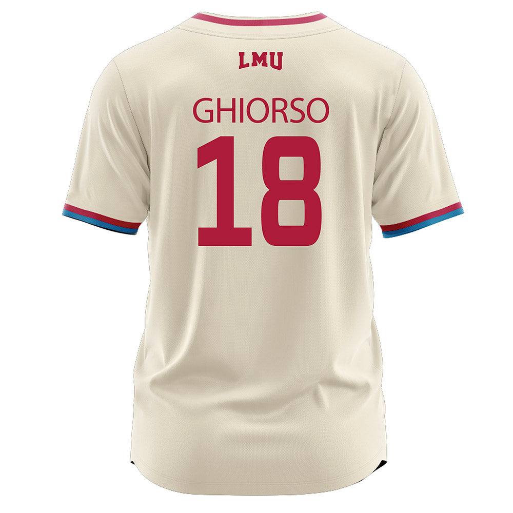 LMU - NCAA Baseball : Dj Ghiorso - White Jersey-1