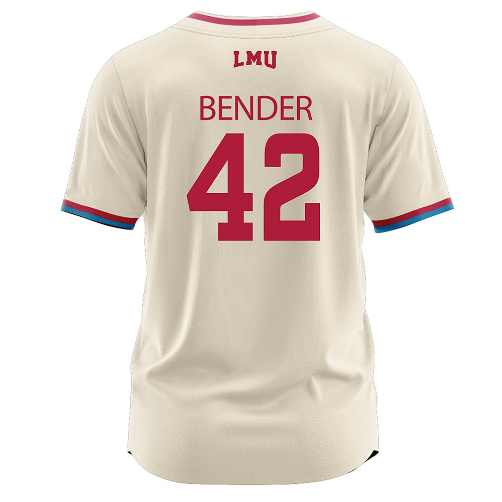 LMU - NCAA Baseball : Zach Bender - White Jersey-1