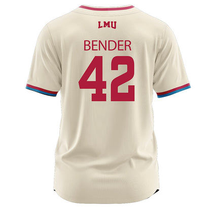 LMU - NCAA Baseball : Zach Bender - White Jersey-1