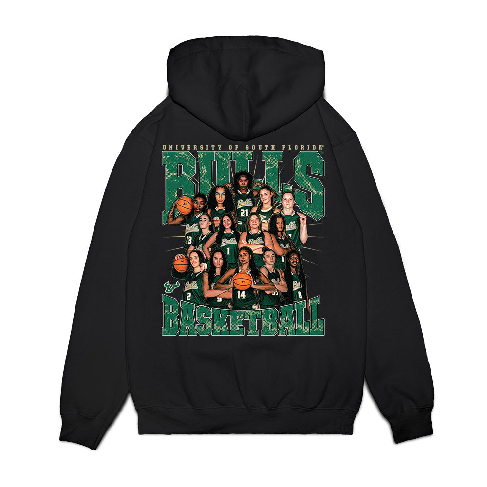 USF - NCAA Women's Basketball : - Team Collage Premium Hooded Sweatshirt-1